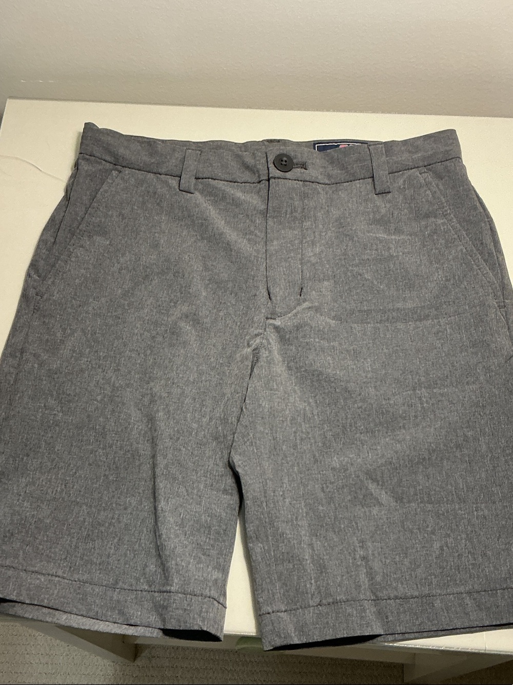 Vineyard Vines Boys Heather Gray Flat Front Shorts